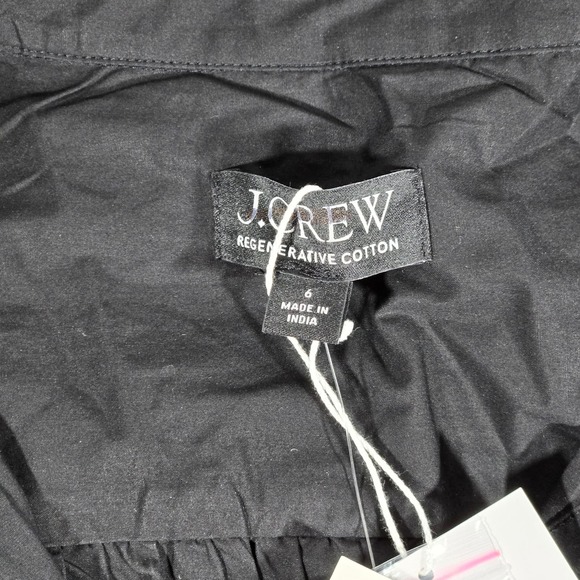 J. Crew Elena shirtdress in cotton poplin Black 6 NWT - Picture 10 of 15